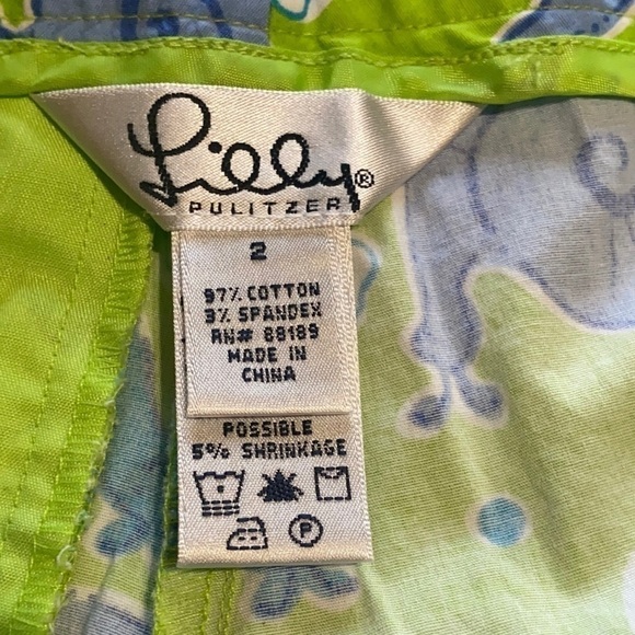 Lilly Pulitzer Vintage Snail Escargot Print Capri Crop Pants Women’s Size 2 - Picture 8 of 8